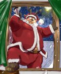  2014 anthro belly capreoline cervid christmas clothing holidays male mammal night overweight overweight_male pants reindeer santa_claus solo tachiuo 