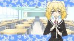  1girl animated animated_gif blonde_hair blue_eyes female flute instrument nasuhara_anastasia onii-chan_dakedo_ai_sae_areba_kankeinai_yo_ne school_uniform solo 