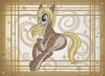  2012 animal_ears blonde_hair brown_fur butt earth_pony equine fan_character female fur green_eyes hair hi_res horse lalee mammal my_little_pony open_mouth ponification pony presenting presenting_hindquarters raised_tail raptor007 smile solo spots white_fur 