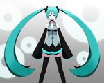  detached_sleeves hatsune_miku ica long_hair skirt solo thighhighs twintails very_long_hair vocaloid zettai_ryouiki 