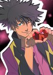  bad_id bad_pixiv_id black_hair blue_eyes heart heart_hands male_focus noshi_(life_goes_on) one_eye_closed ponytail raven_(tales) solo tales_of_(series) tales_of_vesperia 