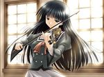  black_eyes black_hair game_cg innocence_pain instrument lowres mikoshiba_shouko sakaki_maki solo violin 