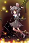  animal_ears grey_hair mouse mouse_ears mouse_tail nazrin red_eyes shinogiri_zun short_hair solo tail touhou 