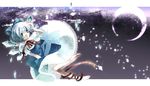  bad_id bad_pixiv_id cirno crescent_moon hand_on_own_head ice mochinu moon solo touhou wings 
