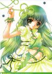  copyright_request e~ji green_hair long_hair ribbon solo 