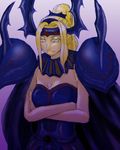  armor blonde_hair crossed_arms final_fantasy final_fantasy_iv golbeza_(cosplay) long_hair lowres ponytail rosa_farrell shoulder_pads 