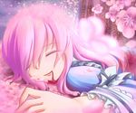  blood blood_from_mouth bloody_clothes cherry_blossoms closed_eyes crying death dior-zi highres japanese_clothes kimono light_particles lying on_stomach open_mouth parted_lips petals saigyouji_yuyuko saigyouji_yuyuko_(living) smile solo suicide tears touhou tree 