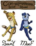  anthro canine cheetah clothing cub dog duo feline haychel male mammal moof_(character) salmy underwear young 