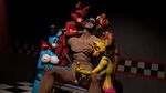  2015 3d animatronic anthro avian balls bear bird blue_fur bonnie_(fnaf) bow_tie breasts brown_fur canine cgi chica_(fnaf) chicken erect_nipples erection eye_patch eyewear female five_nights_at_freddy&#039;s fox foxy_(fnaf) freddy_(fnaf) fur group hat lagomorph machine male mammal mechanical nipples nude open_mouth penetration penis pussy rabbit red_fur robot source_filmmaker teeth tongue video_games 