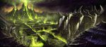  green green_fire highres landscape no_humans peter_lee scenery volcano warcraft world_of_warcraft 