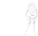  1girl artist_request female long_hair looking_at_viewer miss_monochrome miss_monochrome_(character) monochrome official_art solo standing straight_hair tagme transparent_background twintails very_long_hair 