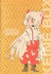  absurdres back_cover boots bow comic cover fujiwara_no_mokou hair_bow highres karaagetarou long_hair solo suspenders touhou translation_request 