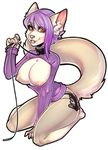  alpha_channel breasts canine clothed clothing female kneeling leash lip_ring looking_at_viewer mammal piercing plain_background skimpy snakebites solo transparent_background xenthyl 