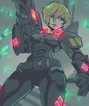  bad_id bad_pixiv_id blonde_hair blue_eyes bug gun hair_over_one_eye insect monster neon_trim power_suit rifle sanjiro_(tenshin_anman) short_hair solo tamora_jean_calhoun weapon wreck-it_ralph 