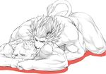  anal bent_over butt canine feline licking lion male male/male mammal mennsuke monochrome nude tongue tongue_out wolf 