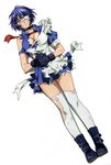  1girl absurdres breasts cleavage eyepatch highres ikkitousen maid rin_sin ryomou_shimei thighhighs torn_clothes 
