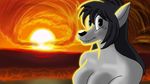  anthro beach canine claws cloud fan_character female mammal metalslayer nogicu nu_pogodi russian sea seaside solo soyuzmultfilm sunset volkette water wolf 