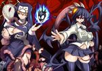  black_hair black_legwear blonde_hair breast_grab breast_hold breasts cleavage closed_eyes commentary_request cover cover_page covered_nipples cross cross_necklace deep_skin double_(skullgirls) doujin_cover eldritch_abomination entrails extra_eyes extra_mouth filia_(skullgirls) garter_straps glowing glowing_eyes grabbing habit highres huge_breasts impossible_clothes impossible_shirt inverted_cross jewelry large_breasts living_hair long_hair long_tongue miniskirt monster multiple_girls navel necklace necktie no_bra nun organs ouma_tokiichi panties pantyshot pantyshot_(standing) prehensile_hair red_eyes samson_(skullgirls) school_uniform self_fondle shirt short_hair skirt skull_heart skullgirls slime standing tentacles thighhighs tongue torn_clothes underwear white_panties yellow_eyes 