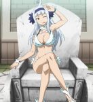  angel_(fairy_tail) bikini blue_eyes breasts cleavage fairy_tail large_breasts long_hair navel swimsuit white_hair 