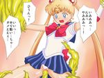  1girl bishoujo_senshi_sailor_moon black_brain blonde_hair panties sailor_moon tentacle translation_request tsukino_usagi twintails underwear 