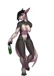  2015 anthro bra breasts clothing female fish green_eyes lost-paw marine nipple_piercing nipples piercing plain_background pointy_ears shark solo thong underwear white_background 