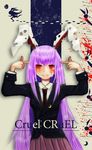  animal_ears blazer blood blood_splatter bunny_ears crying culotte_(hosenrock) diao_ye_zong_(withered_leaf) finger_gun finger_gun_to_head jacket long_hair looking_at_viewer necktie purple_eyes rd-sounds red_eyes reisen_udongein_inaba skirt smile solo touhou 