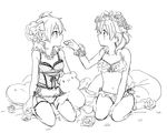  bad_id bad_pixiv_id feeding flower greyscale inazuma_eleven inazuma_eleven_(series) inazuma_eleven_go kariya_masaki lingerie miyasaka_ryou monochrome multiple_boys navel open_mouth panties sitting sketch stuffed_animal stuffed_toy teddy_bear time_paradox tomo_(sjim) underwear white_background 