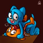  anal anal_penetration anthro blush cat cub cum darwin_watterson darwwwin duo feline fish gumball_watterson male male/male mammal marine penetration penis semi_incest the_amazing_world_of_gumball young 