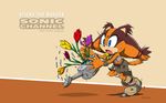  official_art sega sonic_(series) sonic_channel sticks_the_jungle_badger 