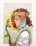  blue_eyes brown_hair child flower headband hercules_(marvel) male_focus marvel nikumeron solo sunflower younger 