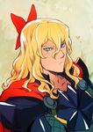  armor blonde_hair blue_eyes blush bow disk_wars:_avengers hair_bow male_focus marvel nikumeron solo thor_(marvel) 