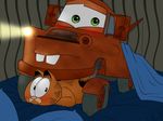  bed blanket cars cat disney feline garfield headlamp headlight male male/male mammal mater pillow pixar 