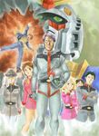  amuro_ray bright_noa frau_bow glasses gundam hat matilda_ajan mecha military_uniform mirai_yashima mobile_suit_gundam pilot_suit role_reversal rx-78-2 sayla_mass tem_ray uniform 