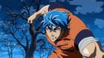  animated animated_gif black_hair blue_hair komatsu lowres toriko 