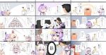  1boy 4girls 4koma :&lt; :d :o :t animal_ears ayanami_(azur_lane) azur_lane bangs bare_arms bare_shoulders belfast_(azur_lane) black_hair black_legwear braid brown_eyes bunny_ears camisole carrying chibi closed_mouth comic commander_(azur_lane) commentary_request crown eyebrows_visible_through_hair gloves green_eyes hair_between_eyes hair_ornament hair_ribbon hairband hat head headgear headlamp highres interlocked_fingers jacket javelin_(azur_lane) laffey_(azur_lane) light_brown_hair long_hair long_sleeves maid_headdress military_hat military_jacket mini_crown multiple_4koma multiple_girls o_o open_clothes open_jacket open_mouth peaked_cap pink_jacket pleated_skirt ponytail pout princess_carry profile purple_eyes purple_hair purple_ribbon red_eyes red_hairband red_skirt ribbon silver_hair skirt smile stacking sweat tilted_headwear translation_request twintails u2_(5798239) very_long_hair wavy_eyes wavy_mouth white_camisole white_gloves white_hat white_jacket 