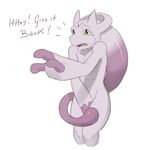  blush dialogue dreiker mega_evolution mega_mewtwo_y mewtwo nintendo nude plain_background pok&eacute;mon video_games white_background 