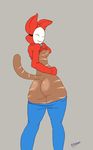  animal_ears breasts butt cat cat_ears clothed clothing feline half-dressed hood mammal mario_bros mask nintendo nipples pussy shygirl shyguy solo video_games 