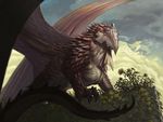  dragon eric_deschamps magic_the_gathering scales tree wings 