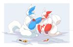  domination doughnut feeding food leash male nintendo obese overweight pok&eacute;mon shiny_pok&eacute;mon video_games zangoose zangusuu 