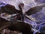  dragon feathers jaime_jones lightning magic_the_gathering wings 