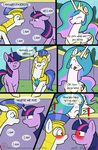  ! 2015 blush caluriri comic english_text equine female feral friendship_is_magic horn horse mammal my_little_pony pony princess_celestia_(mlp) royal_guard_(mlp) smile text twilight_sparkle_(mlp) winged_unicorn wings 