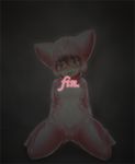  2015 anthro bad_end bodysuit breasts cat clothing feline female fursuit mammal open_mouth pink_body rubber skinsuit solo spread_legs spreading tetetor-oort the_pink_suit_tf yellow_eyes 
