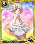  artist_request bishop_(chess) blonde_hair card_(medium) character_name chess_piece dress gasper_vladi high_school_dxd male_focus official_art otoko_no_ko pantyhose pointy_ears purple_eyes short_hair smile solo torn_clothes trading_card white_dress 