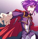  bad_id bad_pixiv_id cape eteraito foreshortening male_focus multicolored_hair purple_eyes purple_hair smile solo two-tone_hair yuu-gi-ou yuu-gi-ou_arc-v yuuri_(yuu-gi-ou_arc-v) 