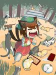  animal_ears bad_id bad_pixiv_id banned_artist biting brown_hair cat cat_ears cat_tail cheek_press chen closed_eyes dirty_clothes doggystyle dress ear_piercing eating fang fighting fish_bone forest hat head_biting head_under_skirt hiss jewelry mating mob_cap multiple_tails nature nekomata object_on_head okahi open_mouth piercing red_dress scratches shirt single_earring sleeping tail tail_biting too_many too_many_cats top-down_bottom-up torn_clothes torn_sleeves touhou 