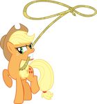  2015 absurd_res alpha_channel applejack_(mlp) blonde_hair cutie_mark digital_media_(artwork) djdavid98 equine female feral freckles friendship_is_magic green_eyes hair hat hi_res lasso mammal my_little_pony plain_background solo transparent_background vector 