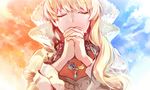  aldnoah.zero asseylum_vers_allusia bad_id bad_pixiv_id blonde_hair closed_eyes ichinose777 jewelry long_hair necklace praying tears 