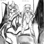  eva_02 greyscale highres long_hair looking_at_viewer monochrome neon_genesis_evangelion shikinami_asuka_langley sigama simple_background solo souryuu_asuka_langley two_side_up white_background 