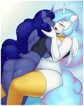  2015 3mangos absurd_res anthro big_breasts breasts equine female friendship_is_magic hi_res horn huge_breasts incest kissing mammal my_little_pony princess_celestia_(mlp) princess_luna_(mlp) winged_unicorn wings 