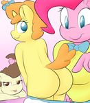  2015 anthro anthrofied big_butt blue_eyes brown_eyes brown_hair butt cub earth_pony equine female friendship_is_magic fur group hair hair_bow horn horse lamiaaaa male mammal my_little_pony orange_hair pink_fur pink_hair pinkie_pie_(mlp) pony pound_cake_(mlp) pumpkin_cake_(mlp) smile tan_fur tongue tongue_out unicorn yellow_fur young 